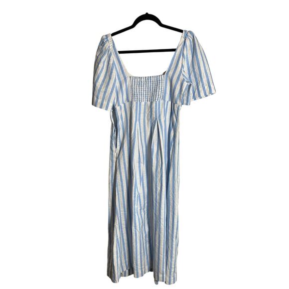 A NEW DAY New Nautical Coastal Blue Striped Sweetheart Neckline Dress Size 4 - Picture 3 of 8